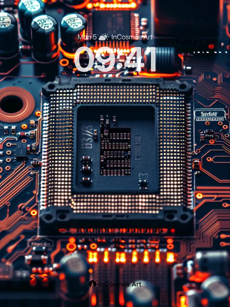 Neon Pulse Wallpaper with Circuit Veins