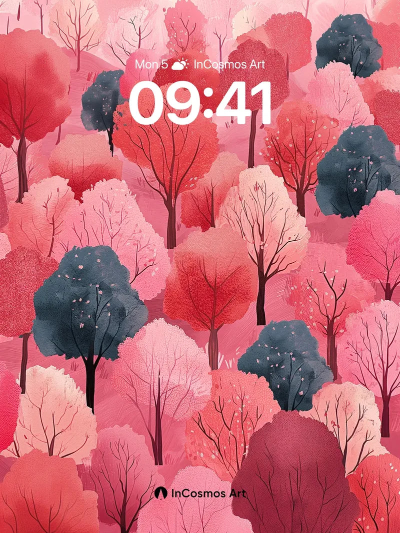 Whispering Canopy Wallpaper with Crimson Hush