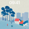 Serene Snowscape Village Wallpaper with Cozy Winter Charm wallpaper for iPhone, iPad & Mac