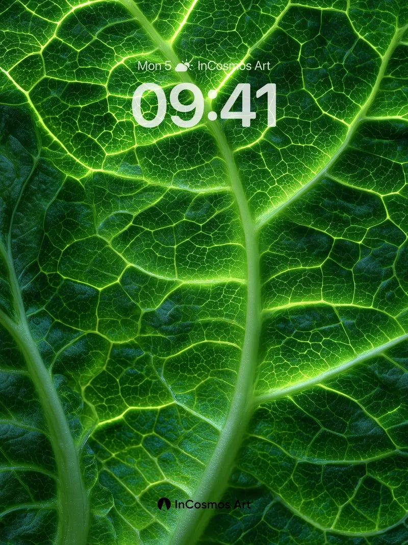 Luminous Vein Wallpaper with Living Green wallpaper for iPhone, iPad & Mac