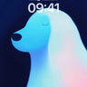 Serene Gradient Dog Wallpaper with Ethereal Light wallpaper for iPhone, iPad & Mac