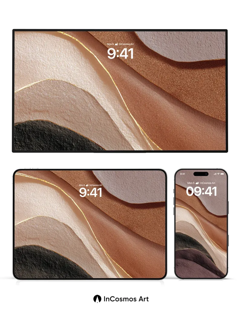 Satin Dune Wallpaper with Golden Veins