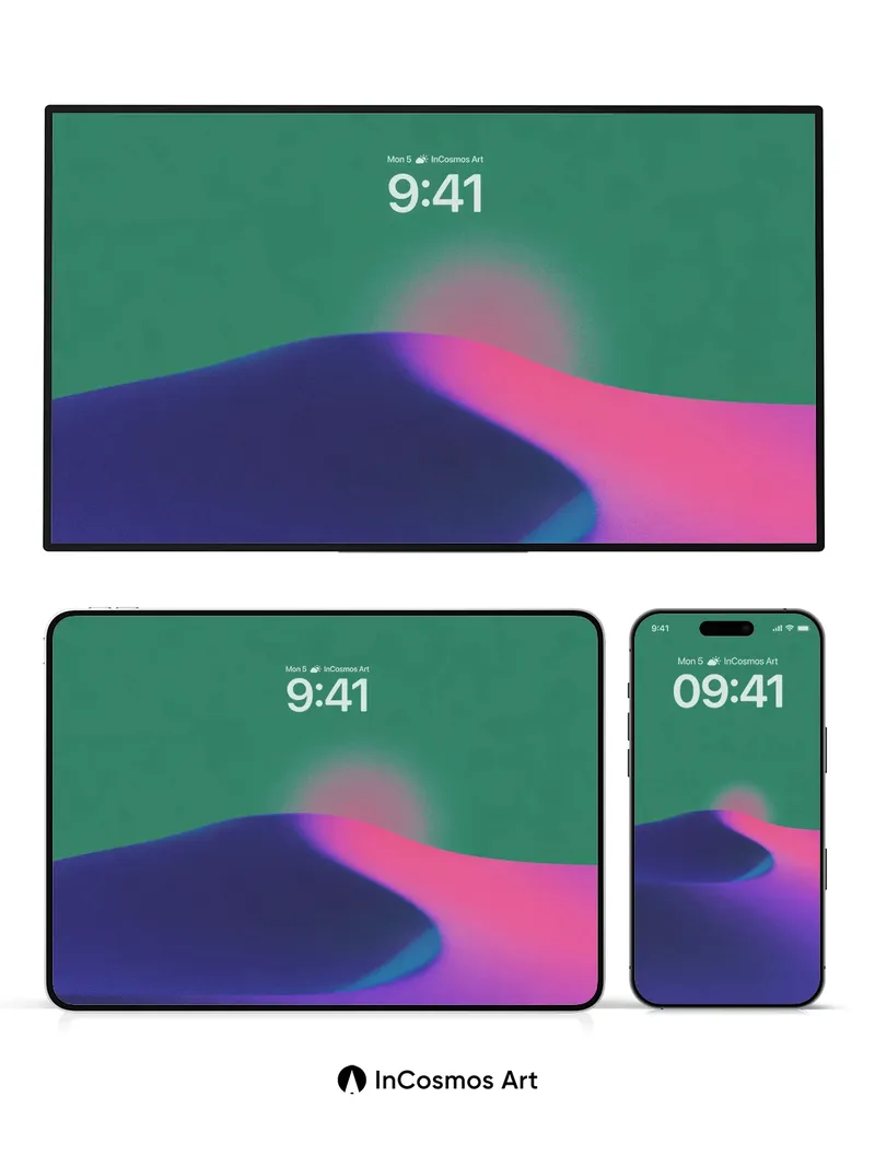 Surreal Dune Wallpaper with Floating Light