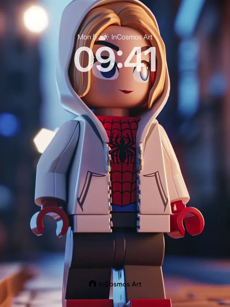 Urban Glow Wallpaper with Hooded Hero