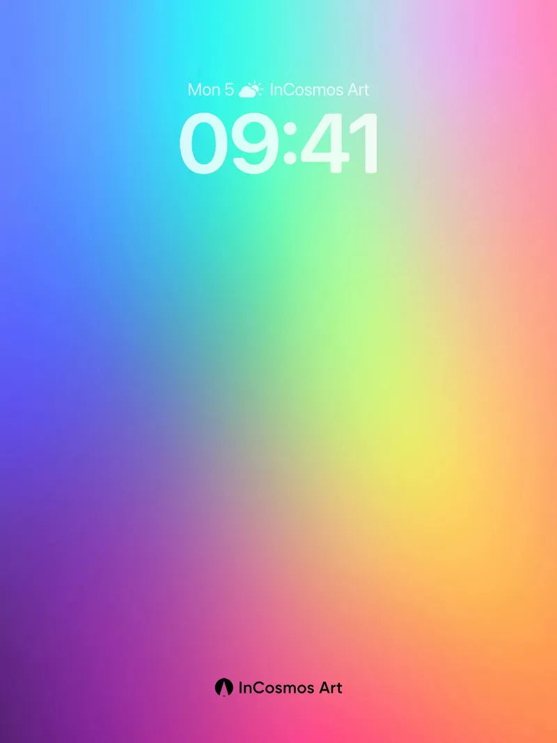 Luminous Gradient Wallpaper with Rainbow Hues