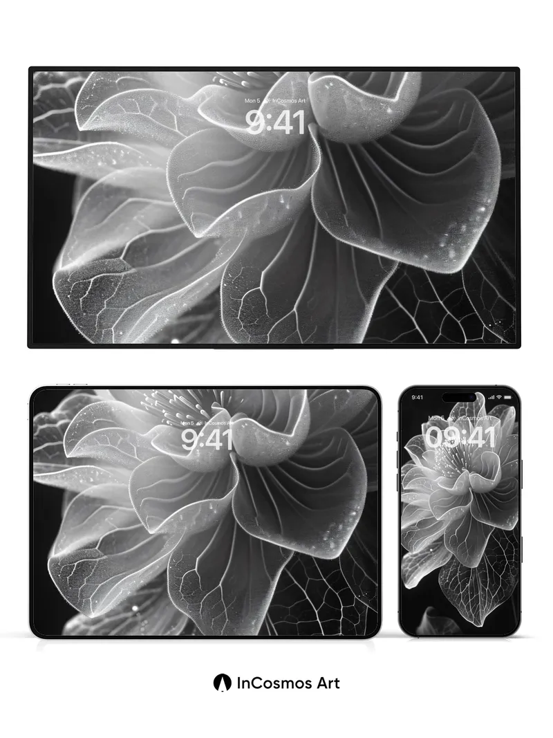 Luminous Veil Wallpaper with Ethereal Petals