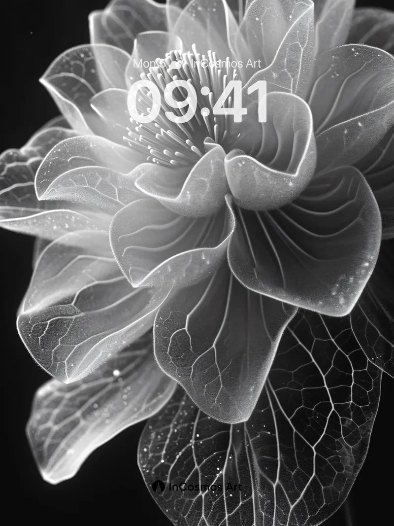 Luminous Veil Wallpaper with Ethereal Petals