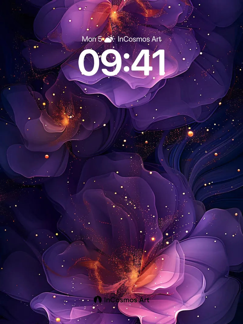 Cosmic Bloom Wallpaper with Starlit Petals wallpaper for iPhone, iPad & Mac