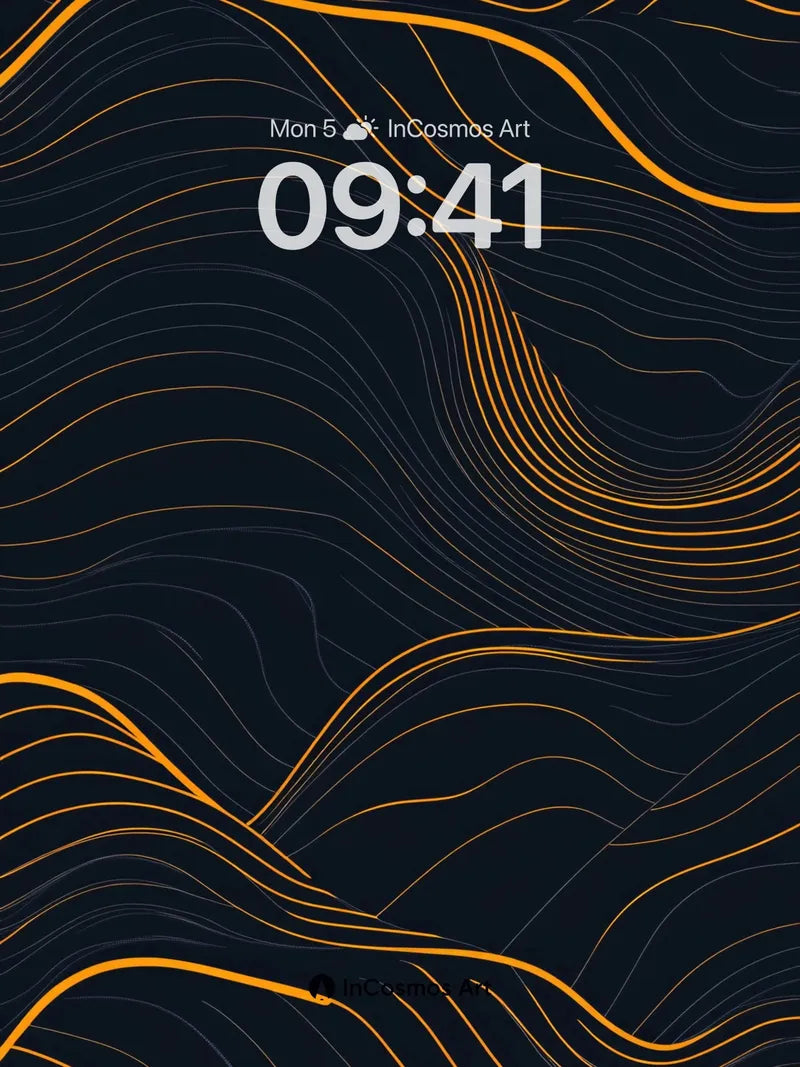 Golden Currents Wallpaper with Topographic Flow