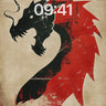 Fierce Ember Dragon Wallpaper with Grunge Texture wallpaper for iPhone, iPad & Mac