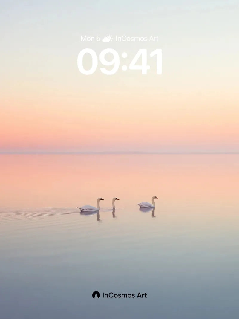 Serenity Swan Wallpaper with Horizon Hush