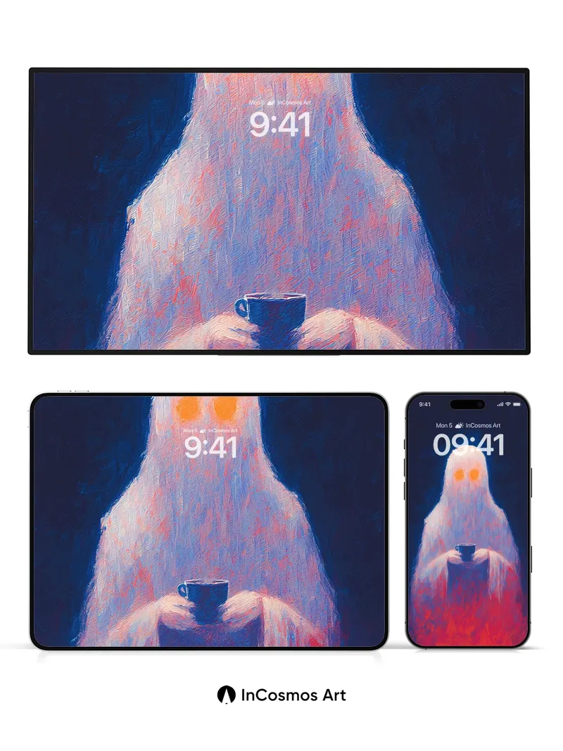 Glowing Veil Wallpaper with Tea Moment