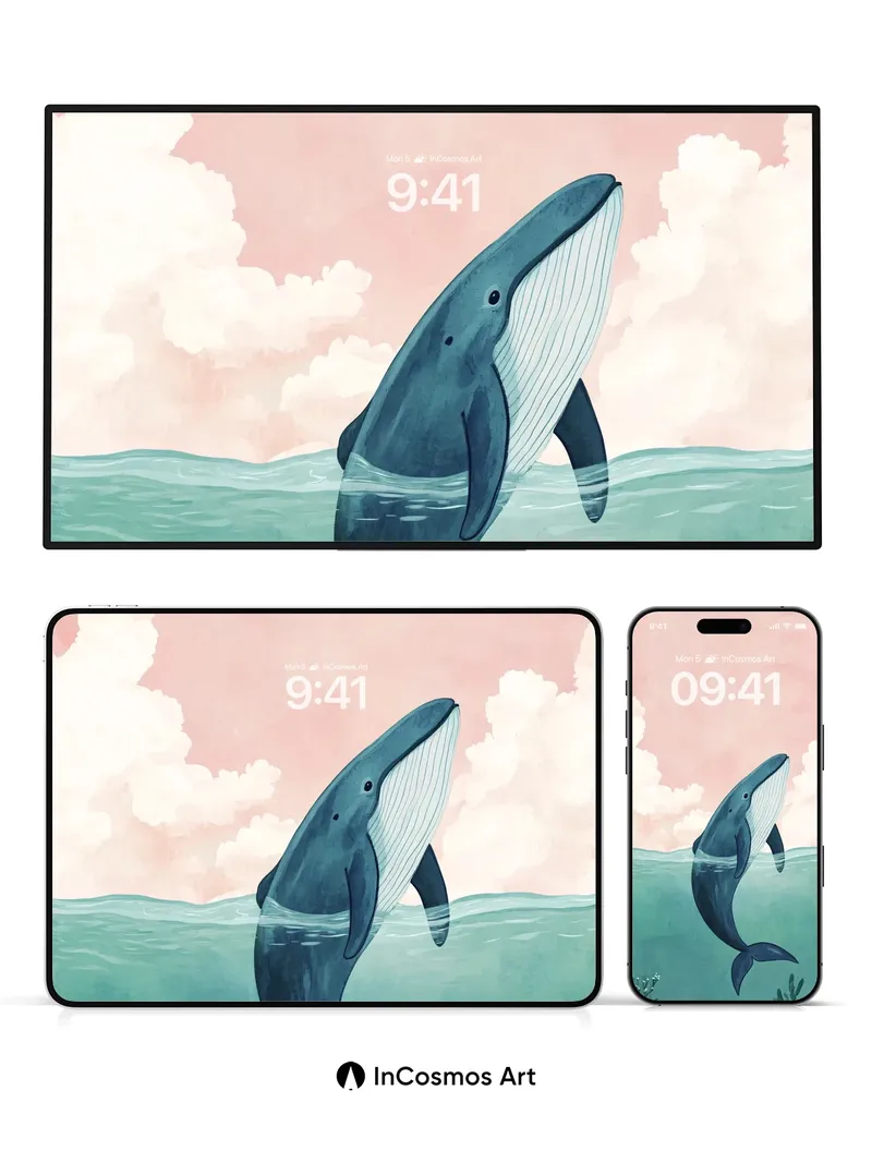 Whispering Leviathan Wallpaper with Coral Hush