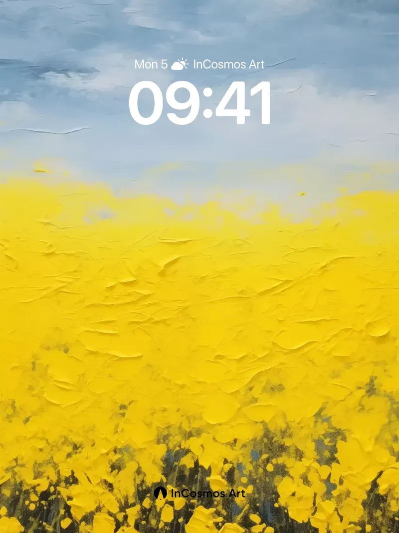 Golden Field Wallpaper with Textured Sky wallpaper for iPhone, iPad & Mac