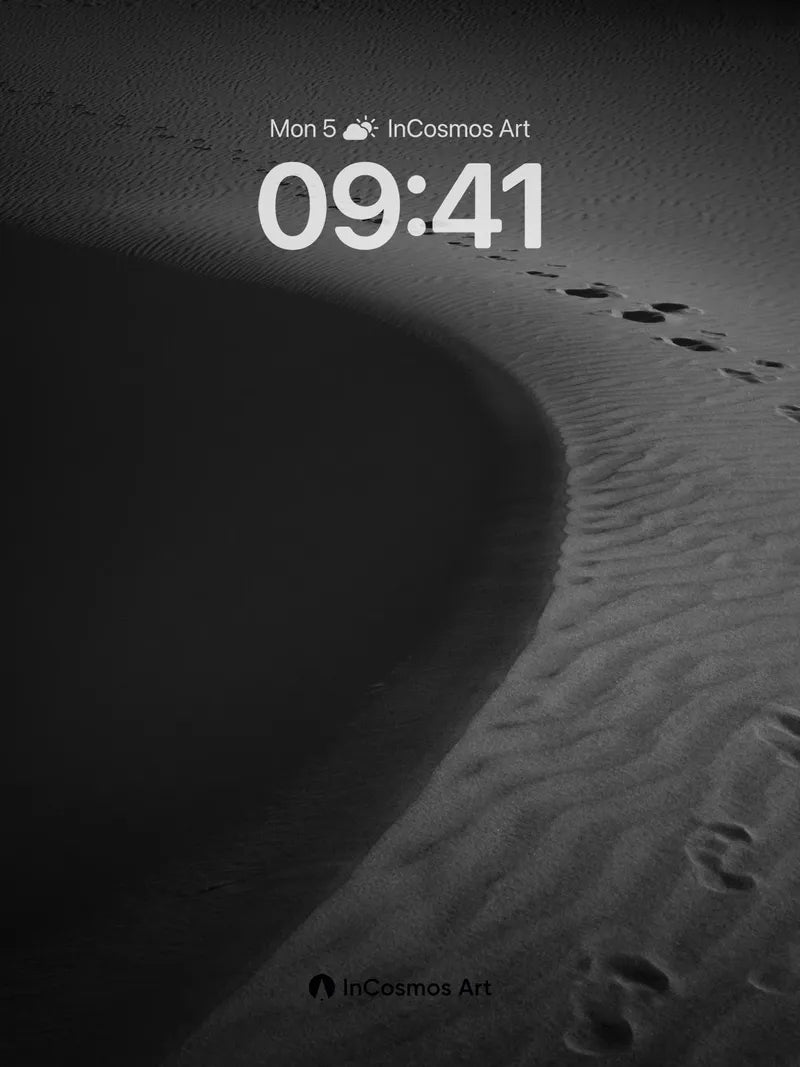 Silent Dune Wallpaper with Footprint Traces