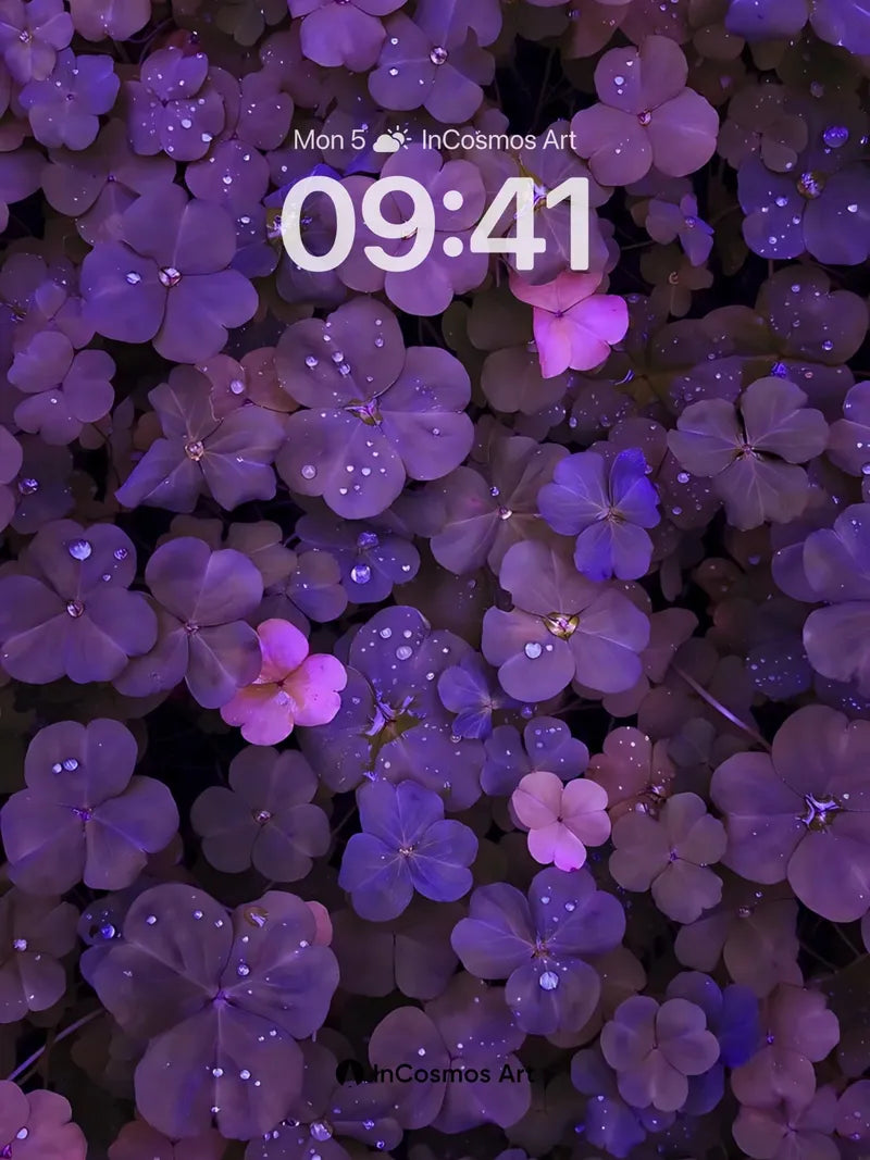 Luminous Clover Field Wallpaper with Dewdrop Constellations