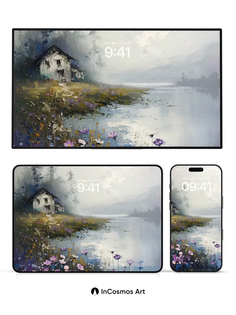 Misty Haven Wallpaper with Whispering Flowers