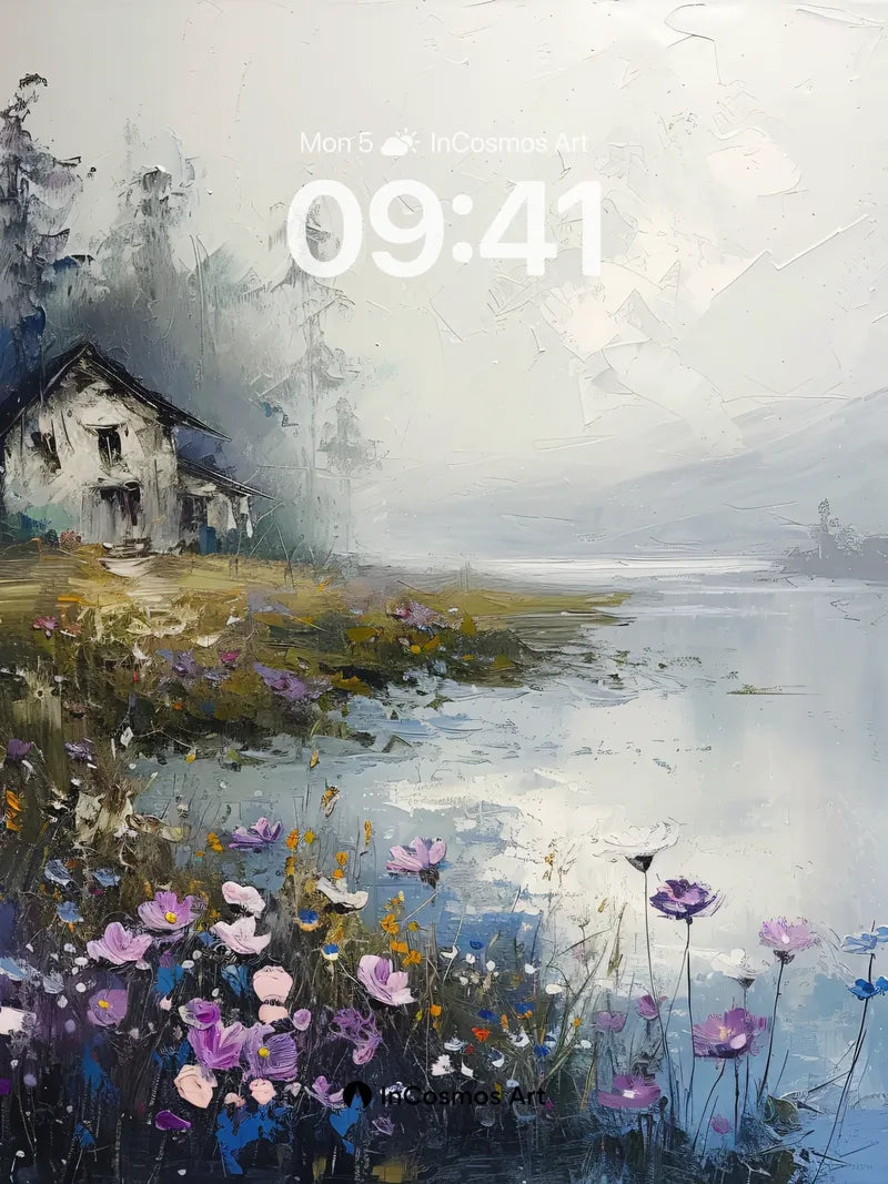 Misty Haven Wallpaper with Whispering Flowers
