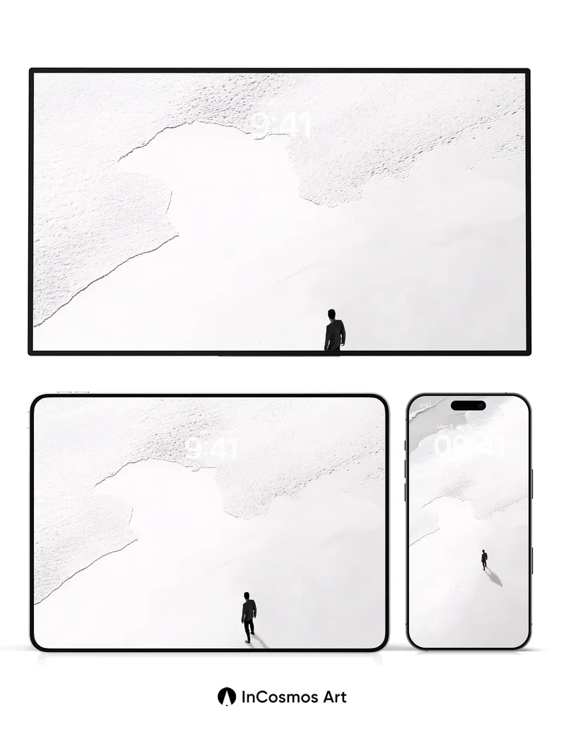 Solitary Shadow Wallpaper with Infinite Sand