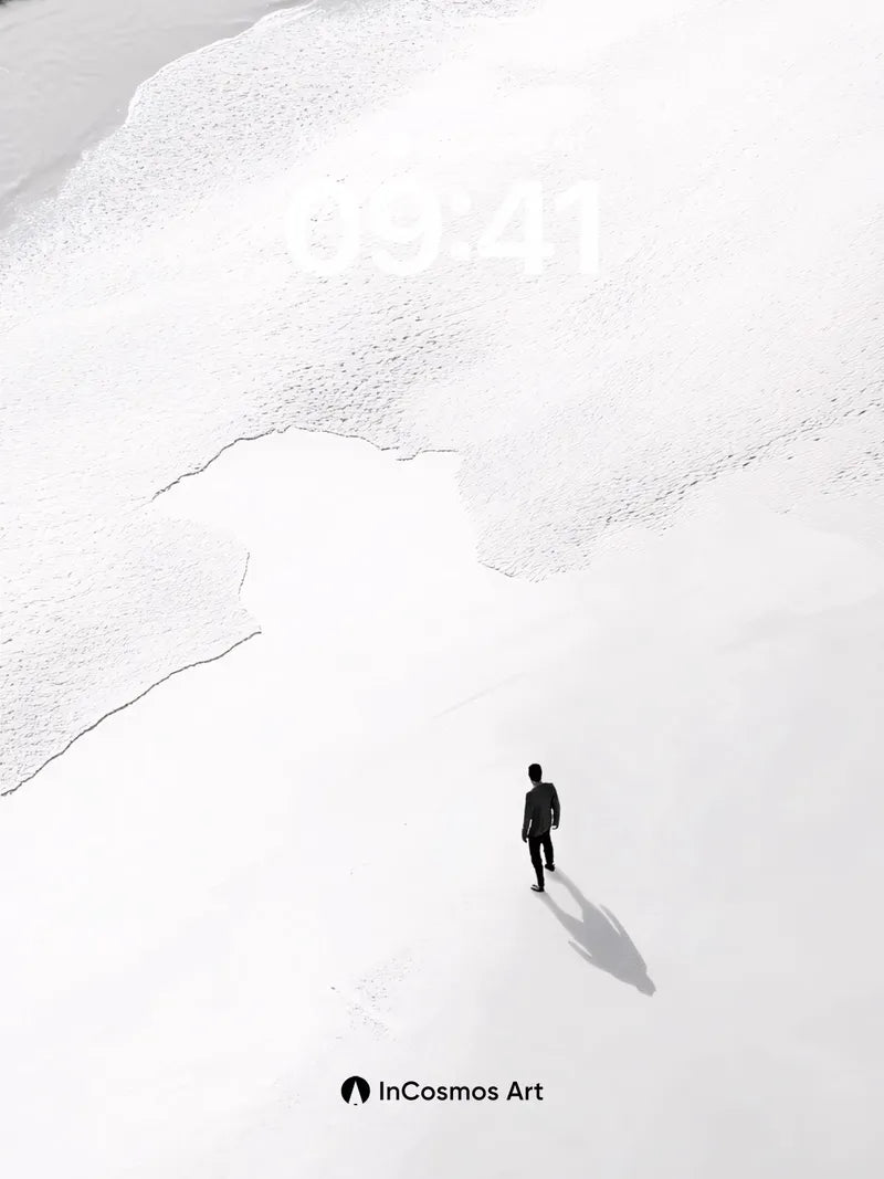 Solitary Shadow Wallpaper with Infinite Sand