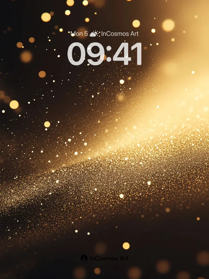 Golden Hush Wallpaper with Floating Light Dust