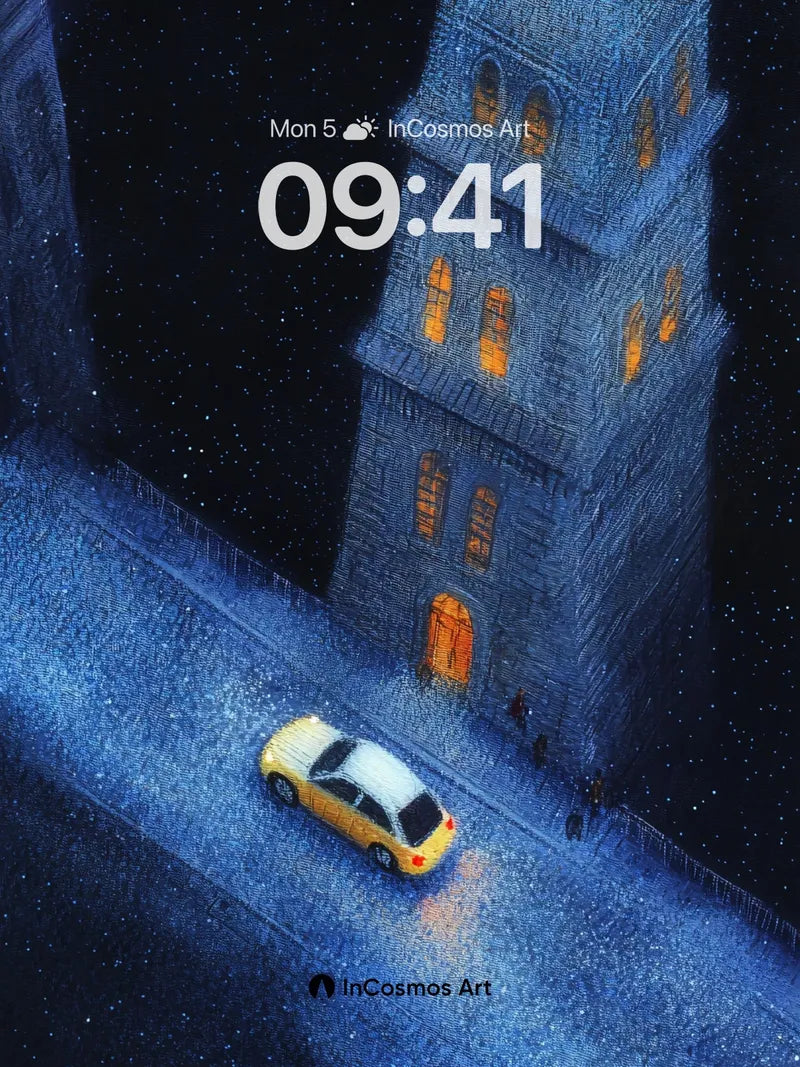 Nocturnal Whispers Wallpaper with Starlit Stone