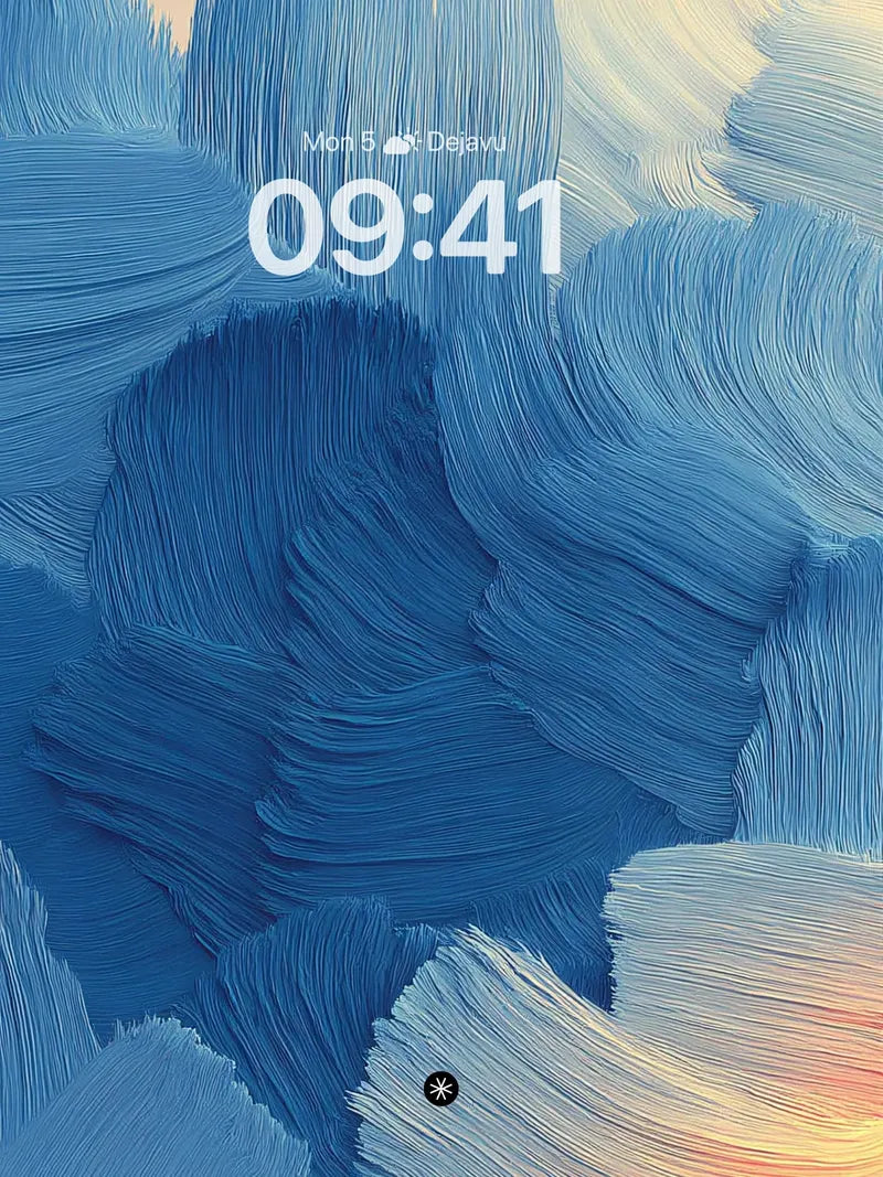 Serene Blue Brushstrokes Abstract Wallpaper with Gradient Flow