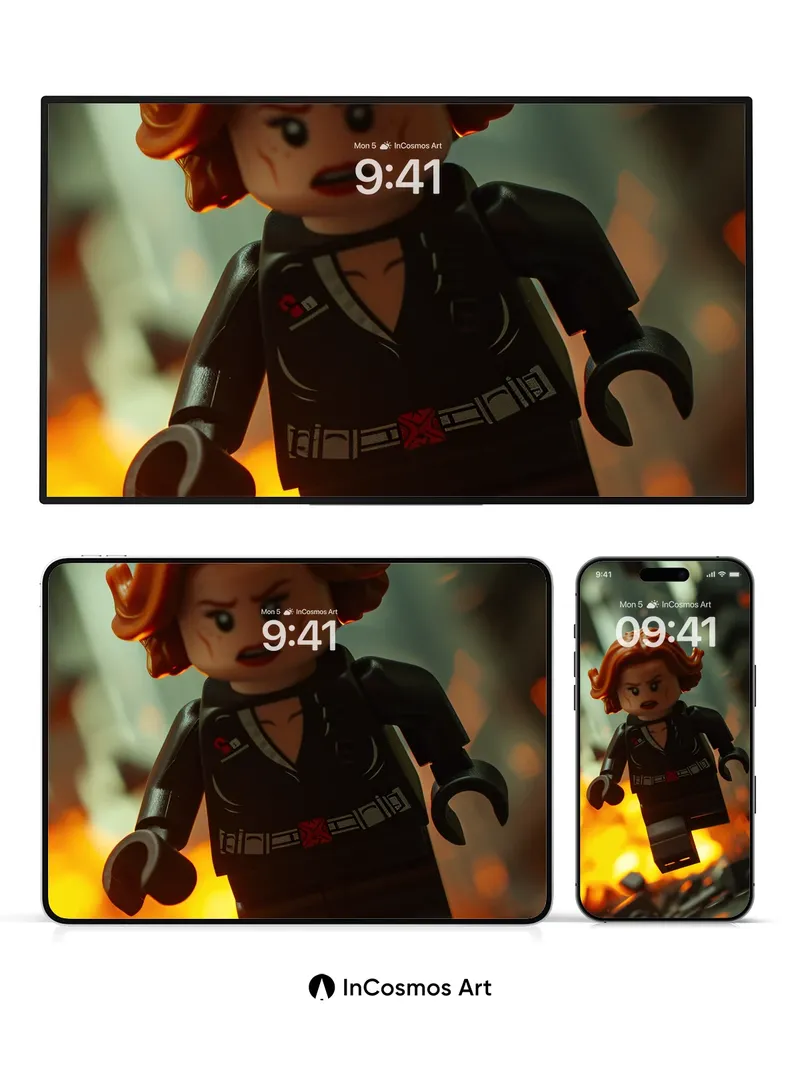 Fierce Flame Wallpaper with LEGO Heroine