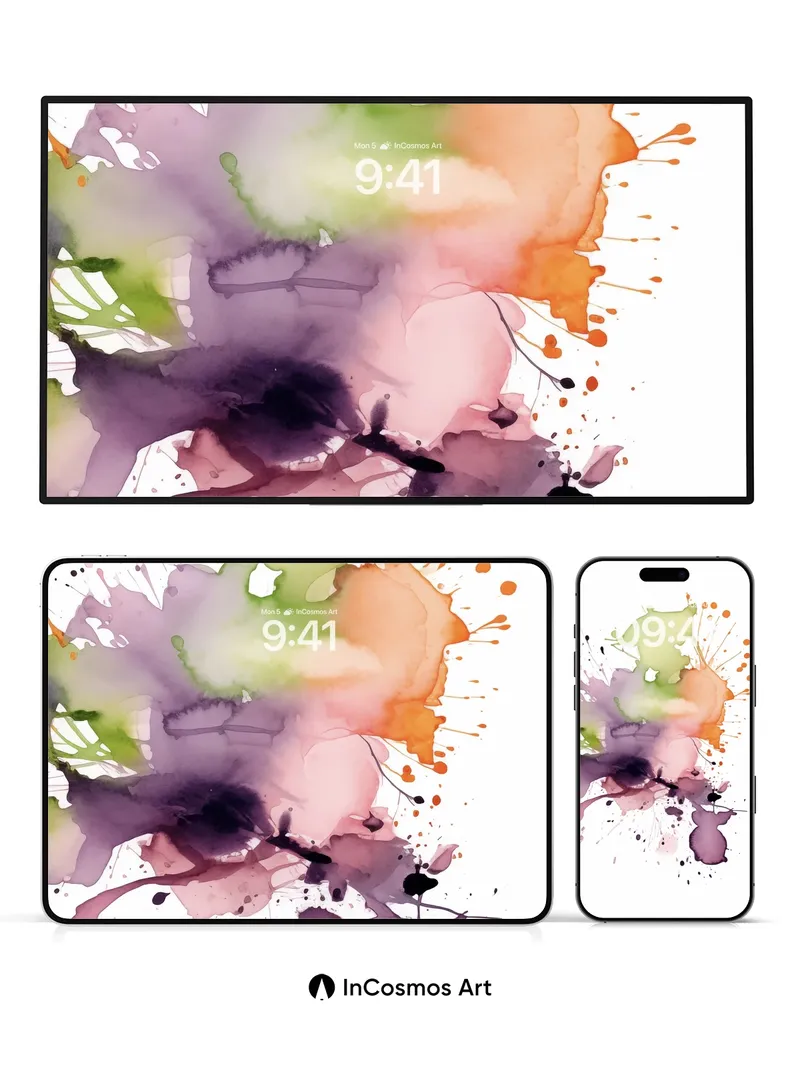 Whispering Ink Wallpaper with Floating Hues