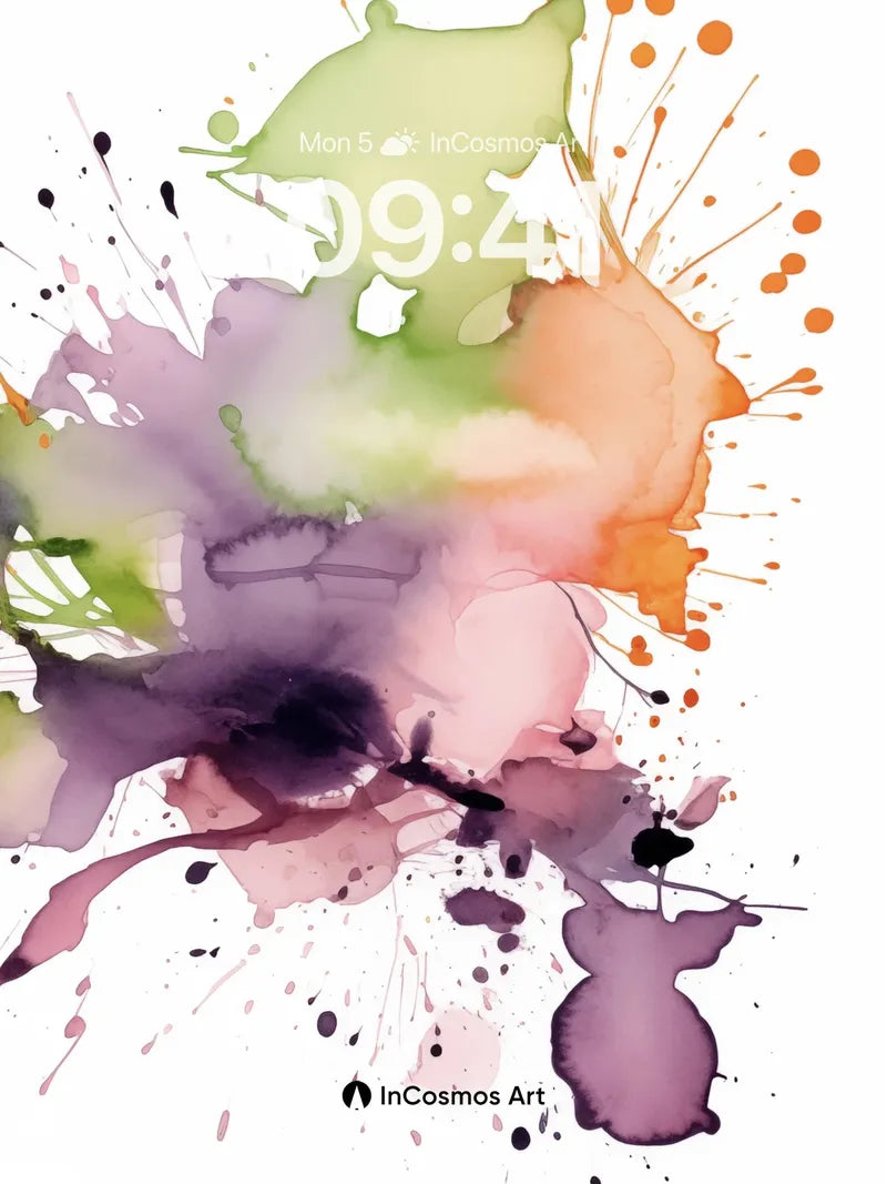 Whispering Ink Wallpaper with Floating Hues