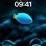 Luminous Depths Wallpaper with Electric Blue Fish wallpaper for iPhone, iPad & Mac