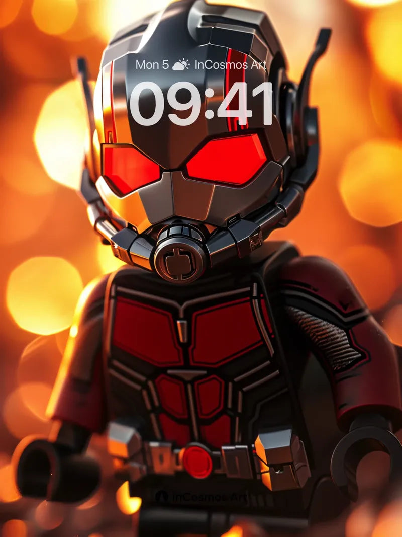 Neon Pulse Wallpaper with Lego Hero Gaze