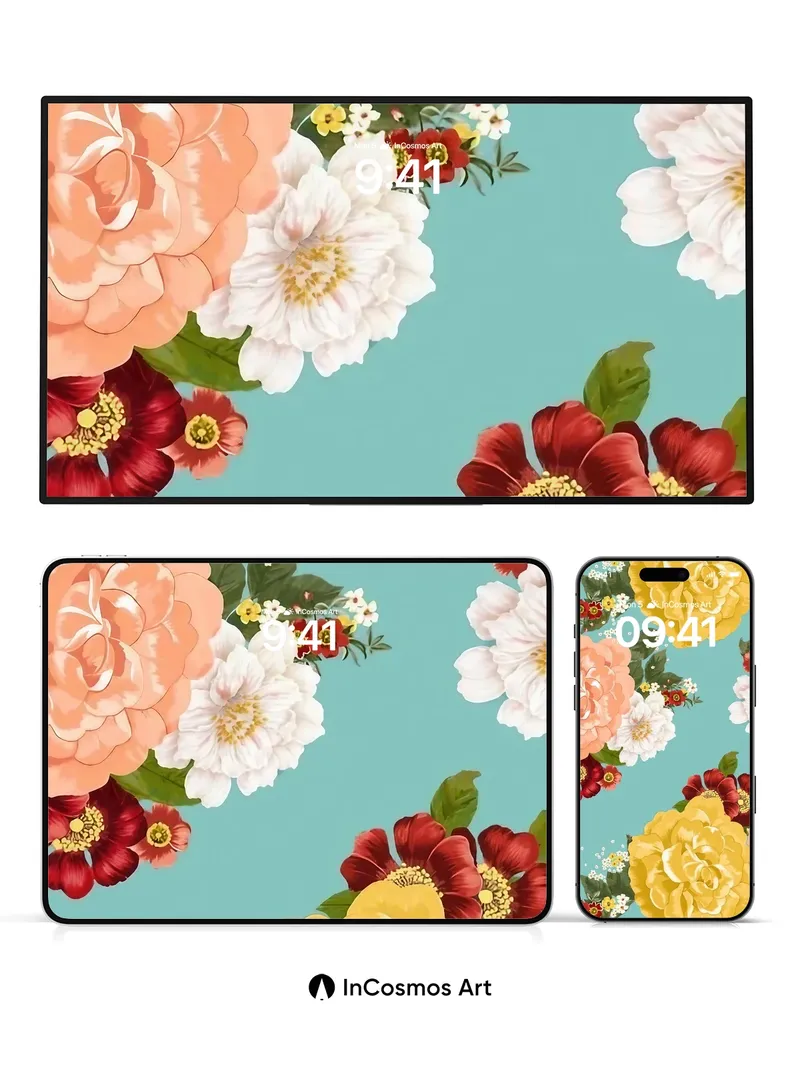 Lush Garden Wallpaper with Velvet Petals