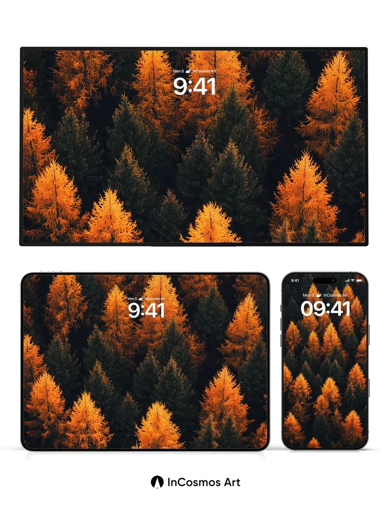 Autumn Ember Wallpaper with Golden Canopy