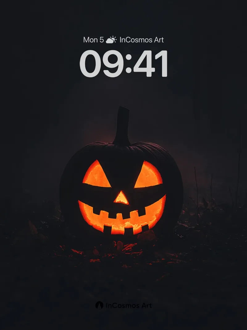 Candlelit Gourd Wallpaper with Haunting Light