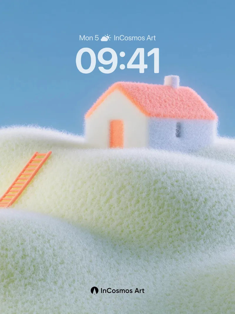 Soft Summit Wallpaper with Pastel House