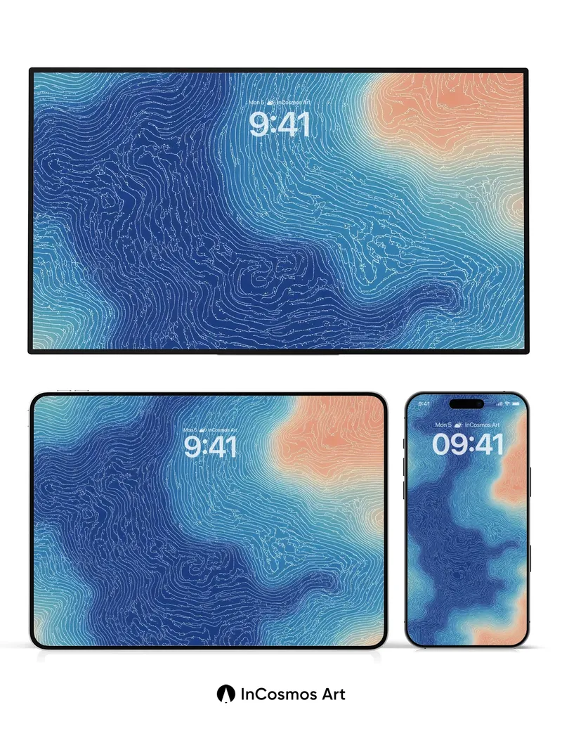 Serpentine Depth Wallpaper with Whispering Lines
