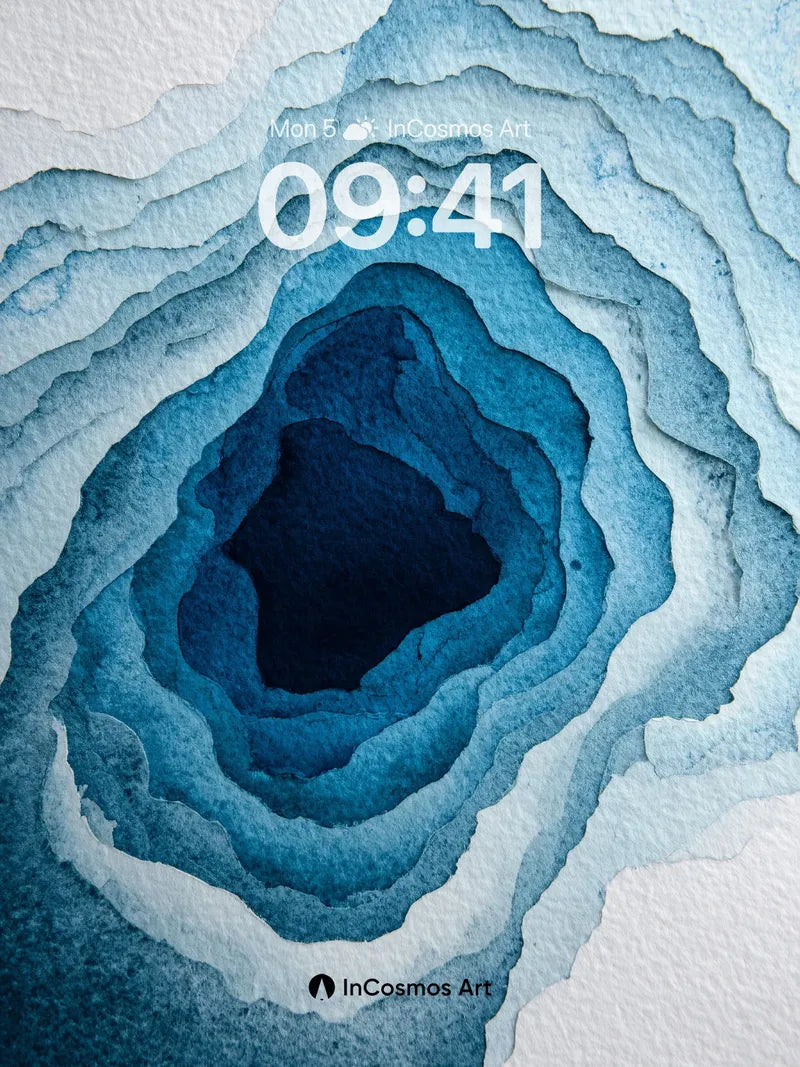 Calm Abyss Wallpaper with Watercolor Depth