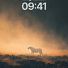 Golden Hush Wallpaper with White Lion Silhouette wallpaper for iPhone, iPad & Mac
