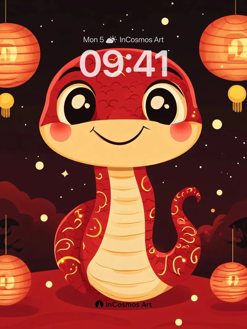 Crimson Whispers Wallpaper with Lantern Glow wallpaper for iPhone, iPad & Mac