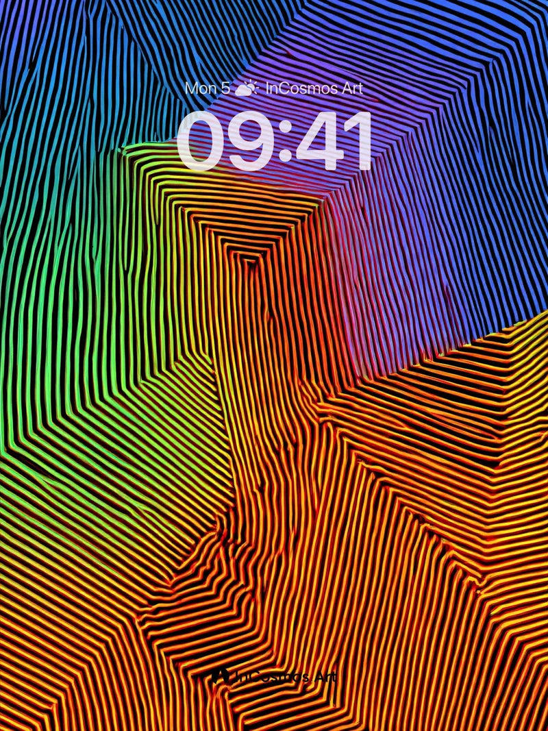 Fractal Prism Wallpaper with Rainbow Lines