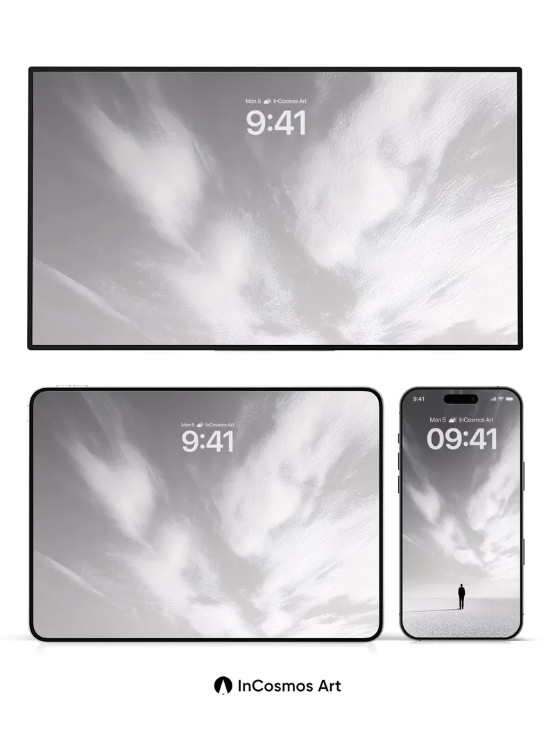 Solitary Horizon Wallpaper with Cracked Earth