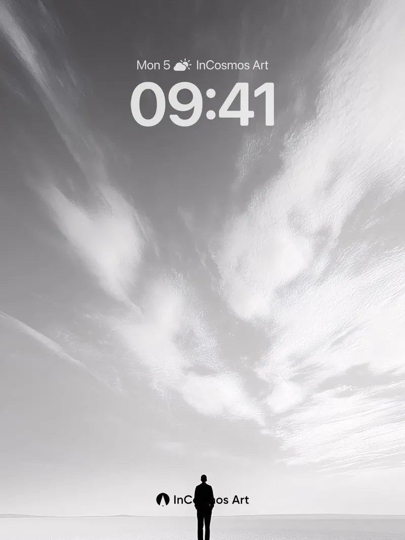 Solitary Horizon Wallpaper with Cracked Earth