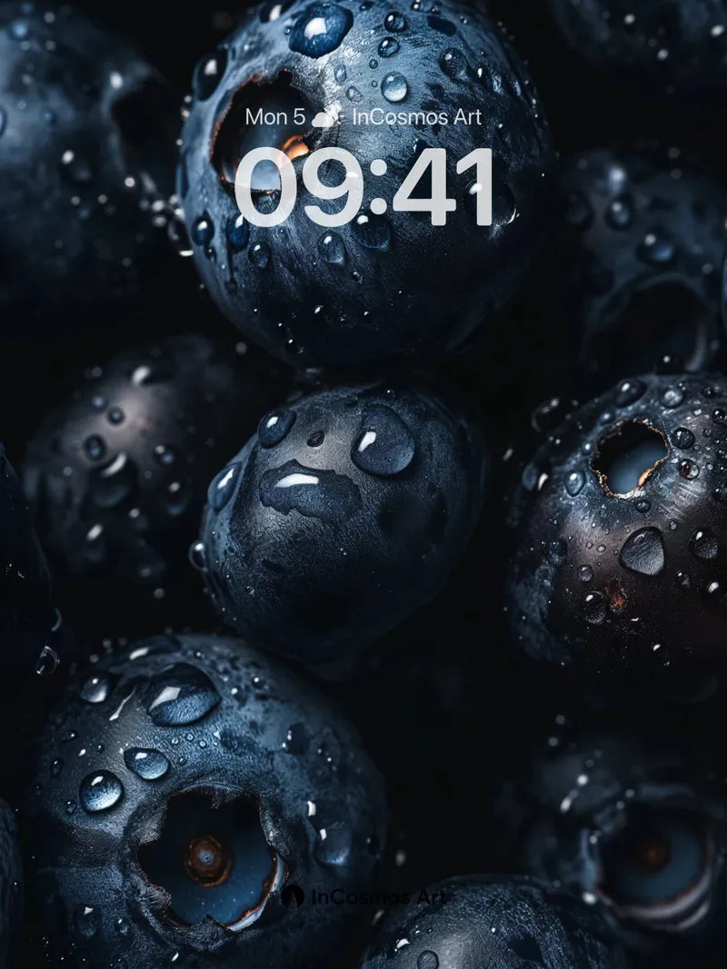 Velvet Night Wallpaper with Dew-Kissed Berries
