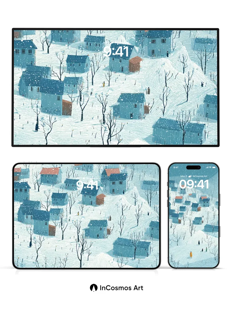 Snowfall Serenade Wallpaper with Silent Walkers