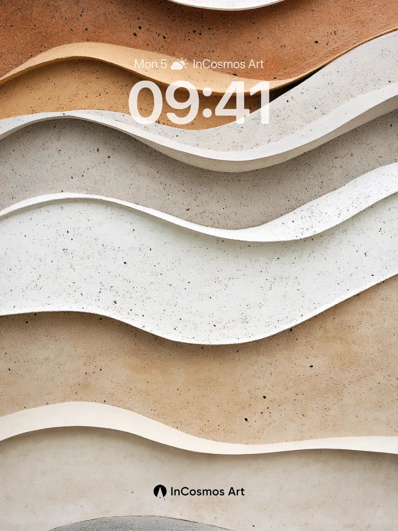 Sculpted Earth Wallpaper with Floating Waves