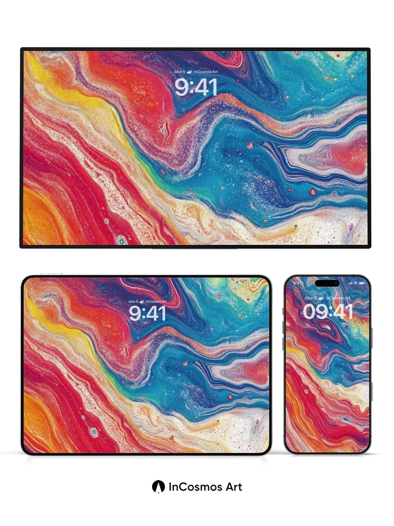 Cosmic Swirl Wallpaper with Living Color Veins