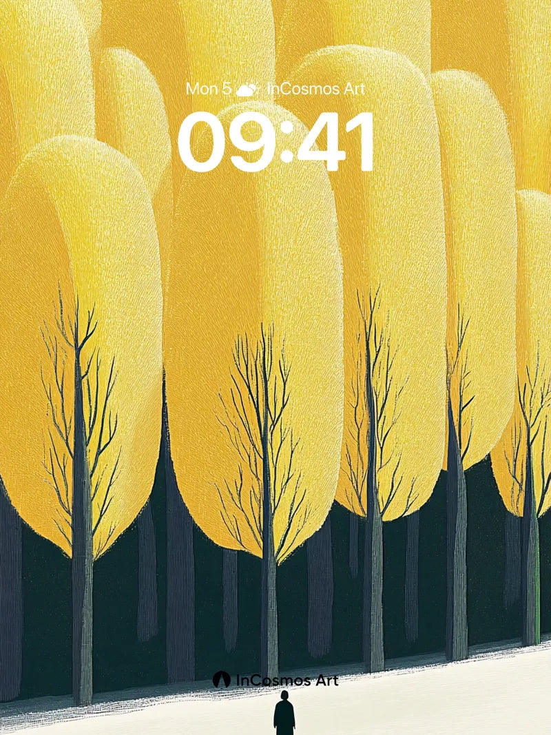 Golden Hush Wallpaper with Silent Walkers