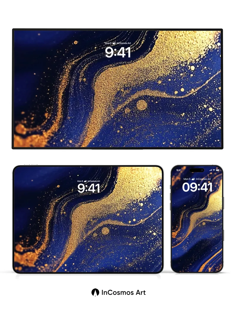 Luminous Abyss Wallpaper with Golden Veins