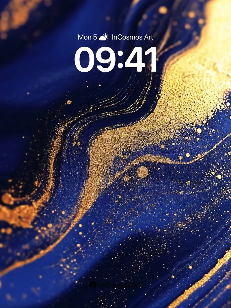 Luminous Abyss Wallpaper with Golden Veins